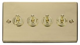 VPBR424  Deco Victorian 4 Gang 2 Way 10AX Toggle Switch